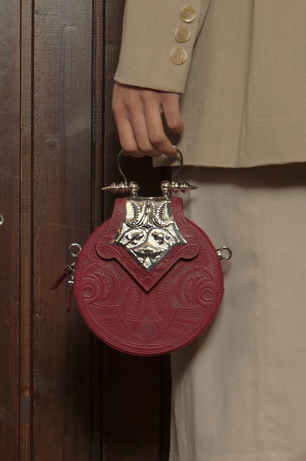 Mini Dome Embossed Burgundy Silver