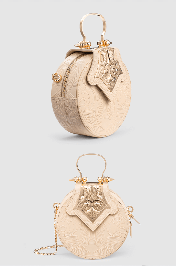 Mini Dome Embossed Argentina Gold