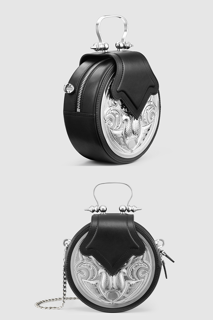 Dome Plate Black Silver