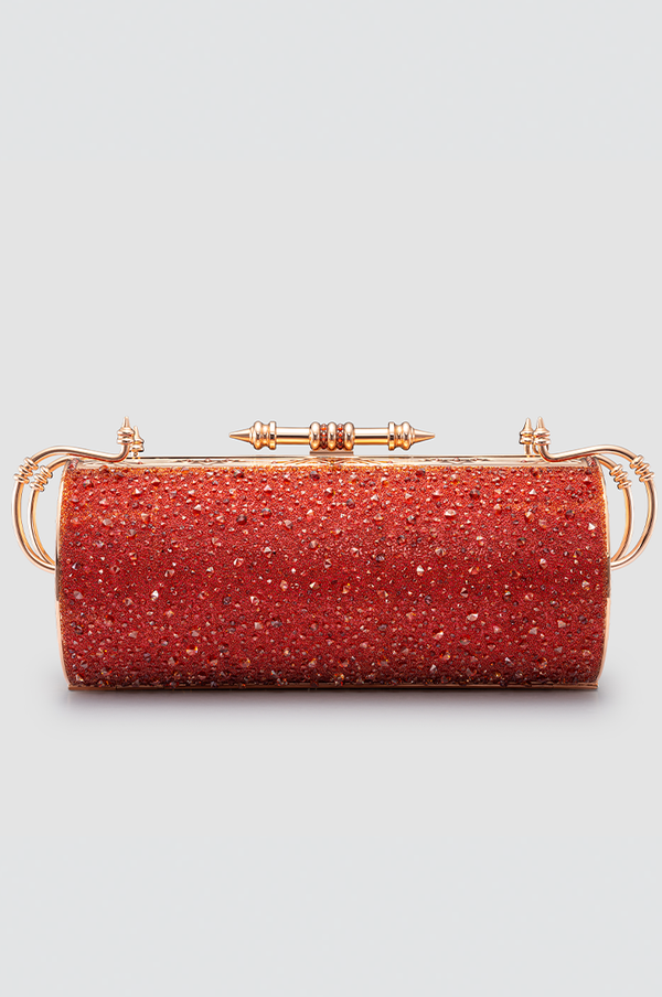 Felucca Red Rose Mesh Swarovski Crystal Clutch